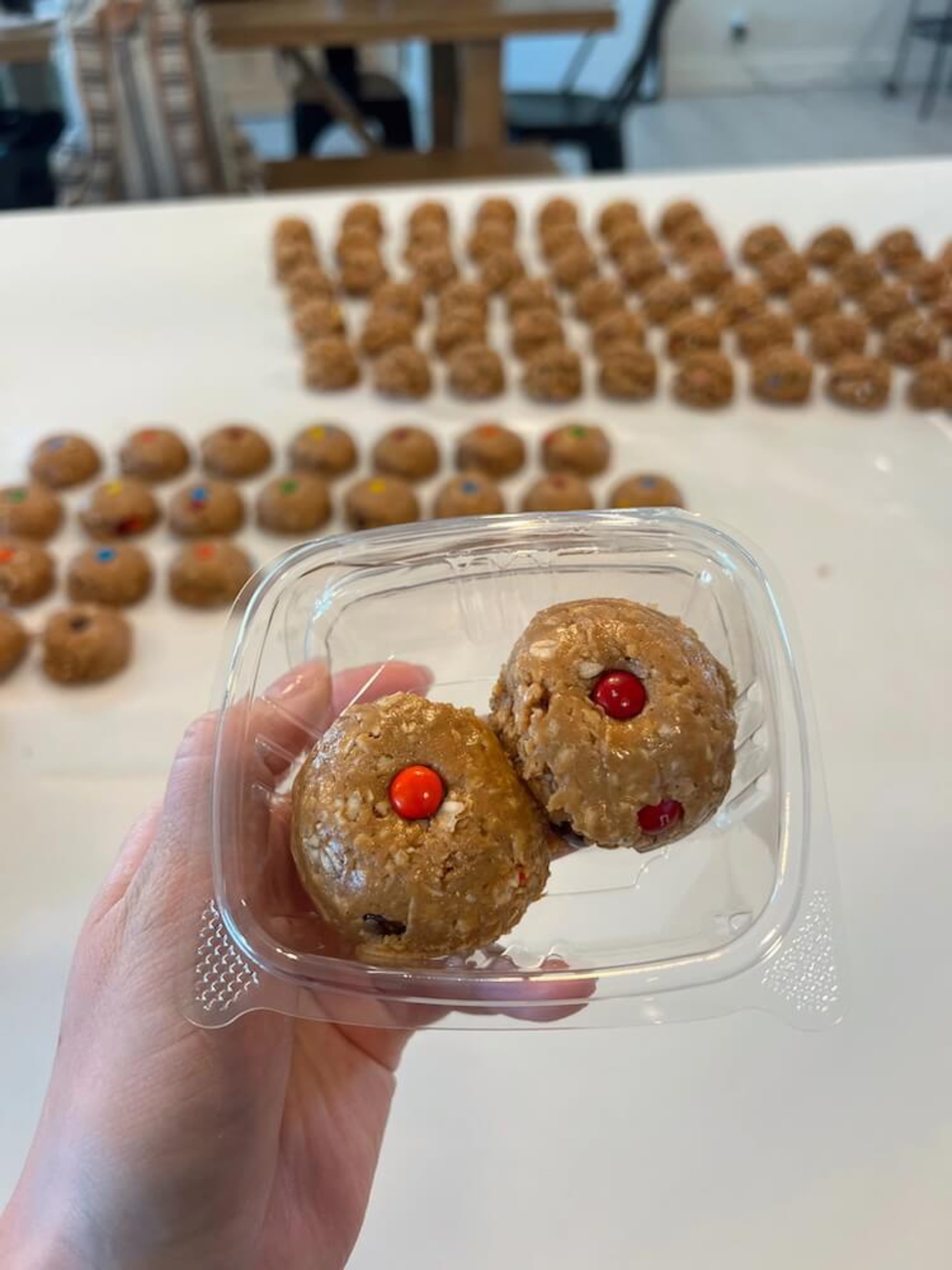 Protein Bliss Balls with Mini M&Ms